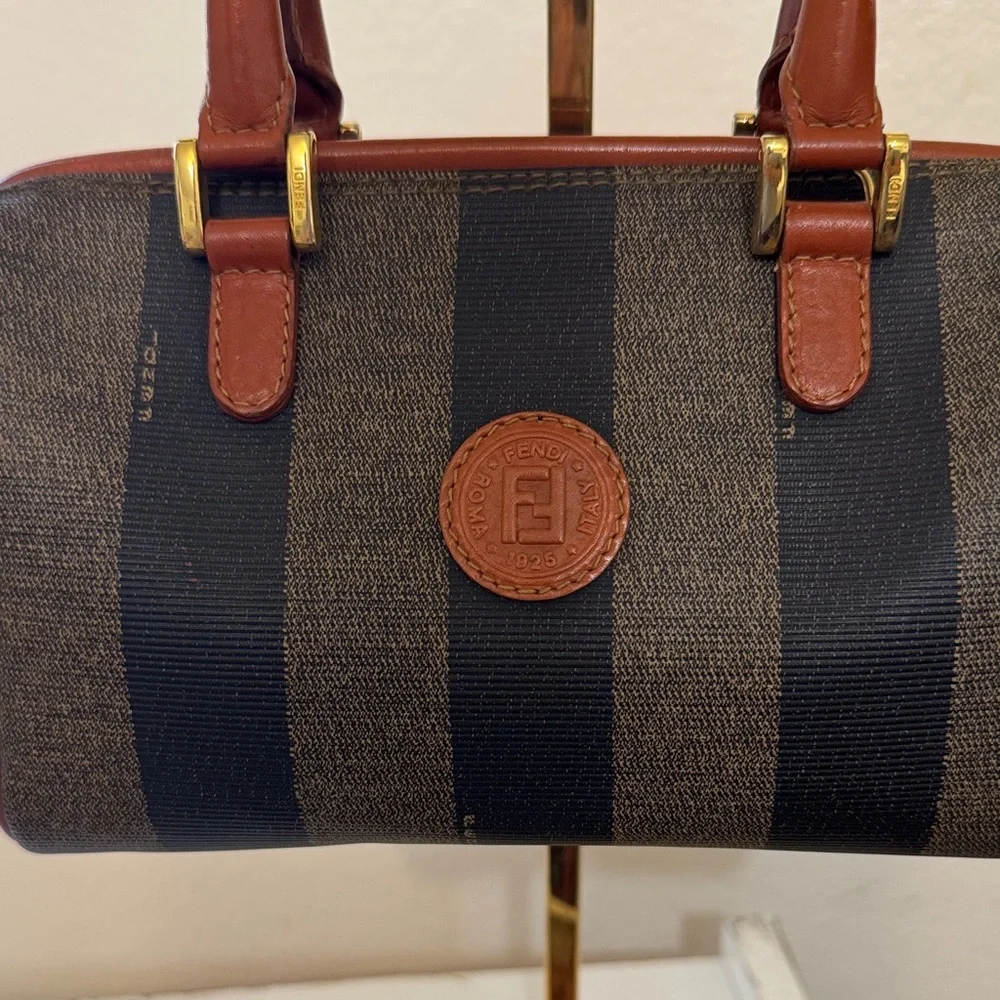 Fendi Boston Pecan Mini Canvas Bag -💯 authentic - Picture 3 of 6